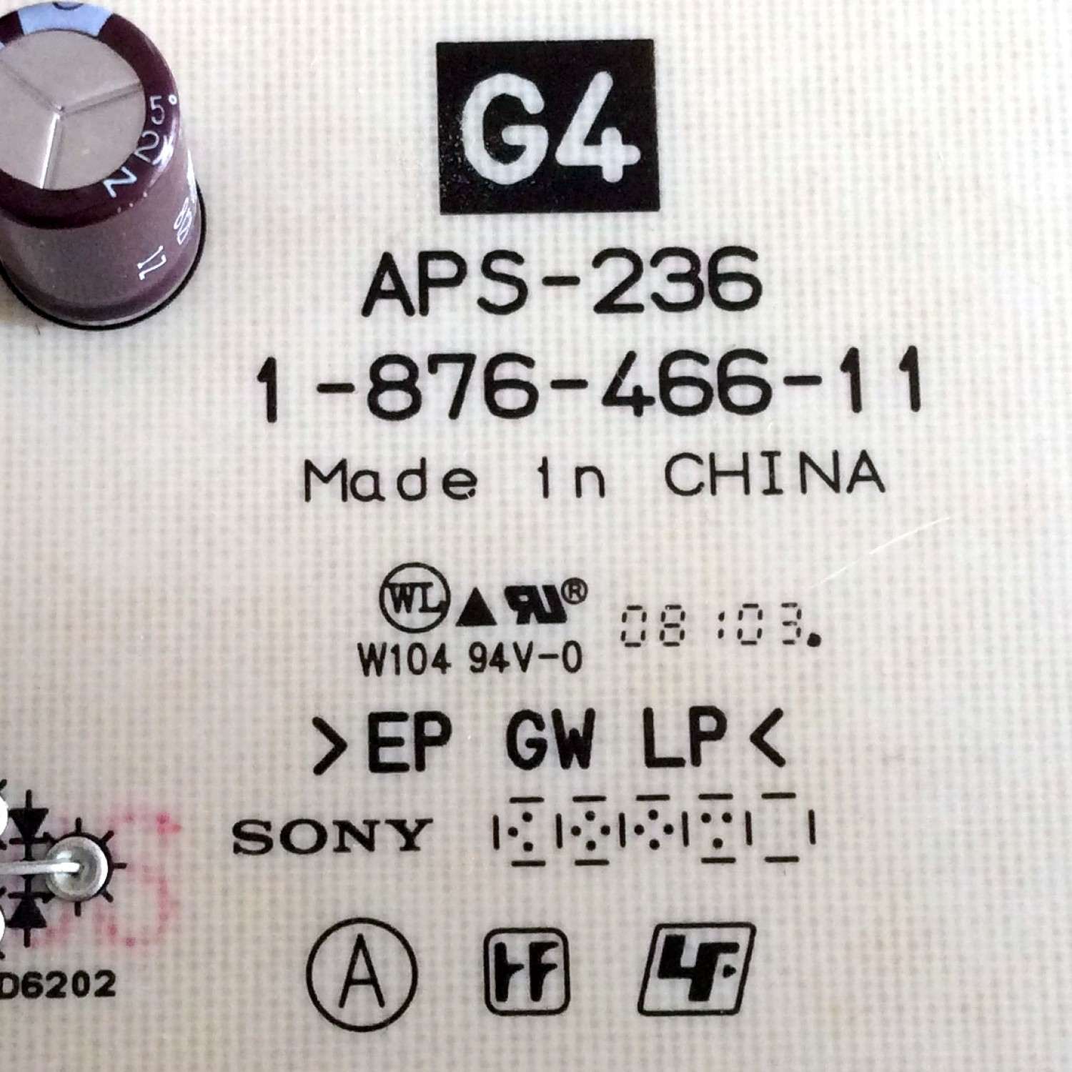 FUENTE DE PODER / SONY 1-474-089-12 / 147408912 / 1-876-466-12 / APS-236 / 1-474-089-11 / 147408911 / 1-876-466-11 / MODELOS KDL-40Z4100 / KDL-40Z4110  / KDL-46VL160 / KDL-46Z4100 / KDL-46Z4110 - Imagen 3